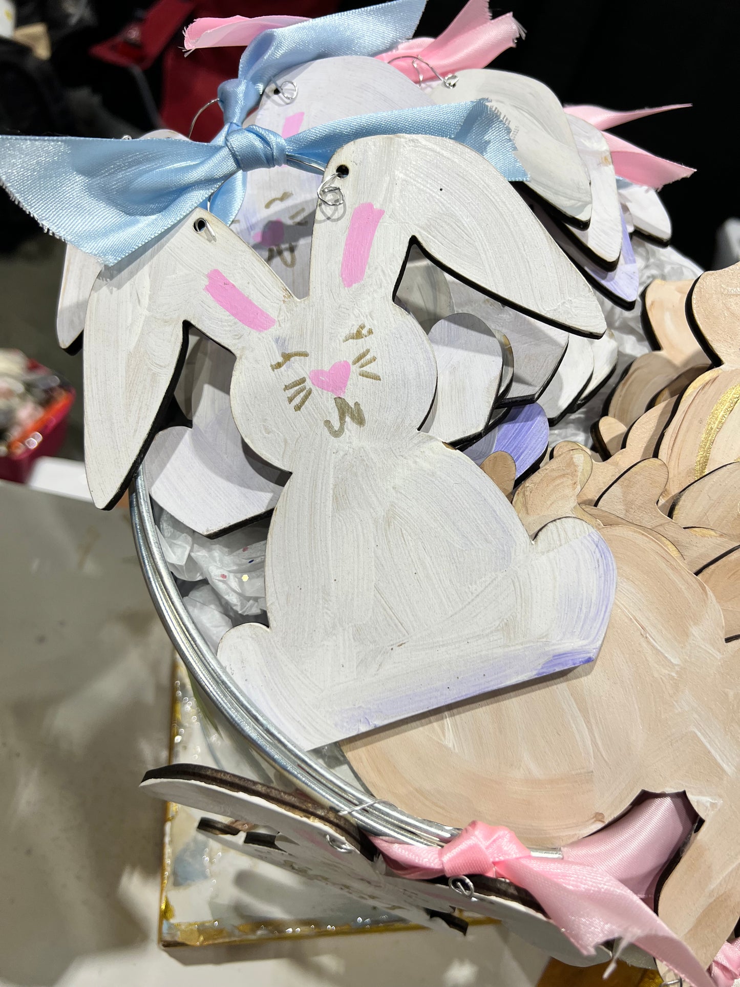 White Happy Bunny Ornament