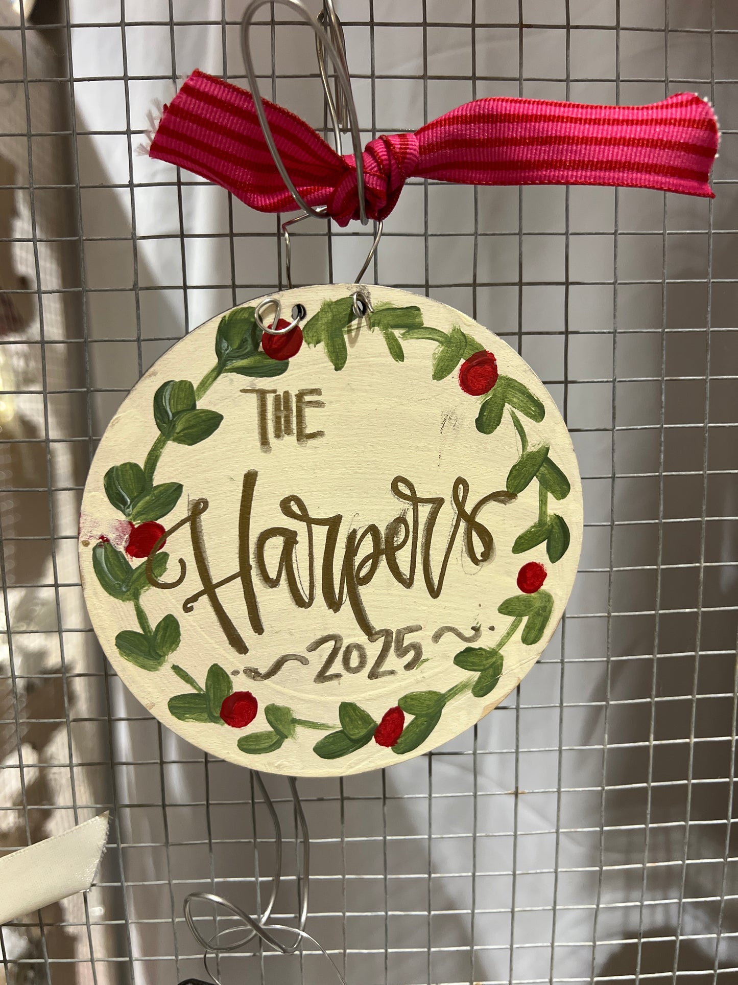 Round Christmas Wreath Ornament