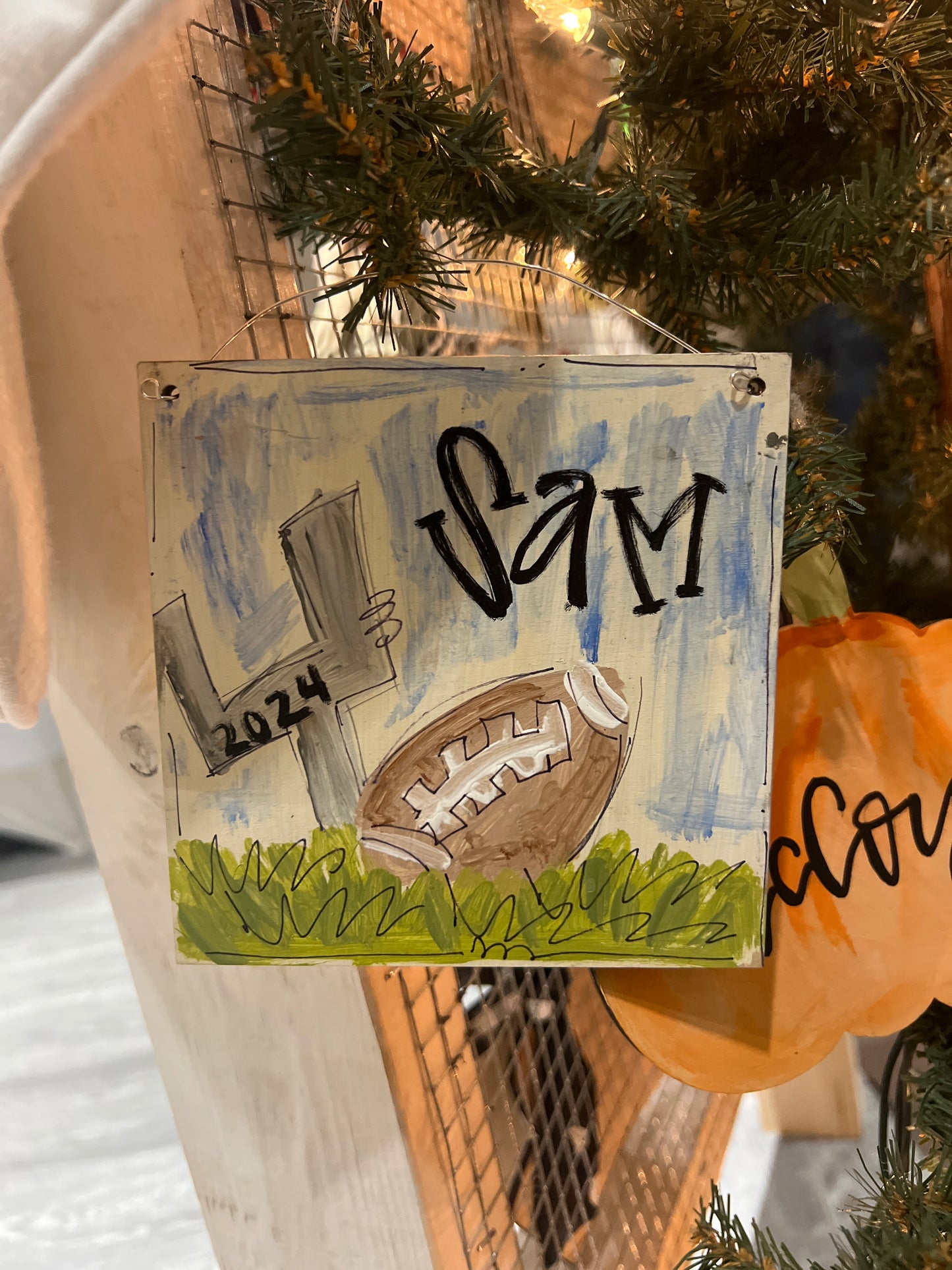 Football Plaque Ornament