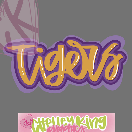 Custom preppy lettered word art mascot, school, team or more!  dtg png design!:)