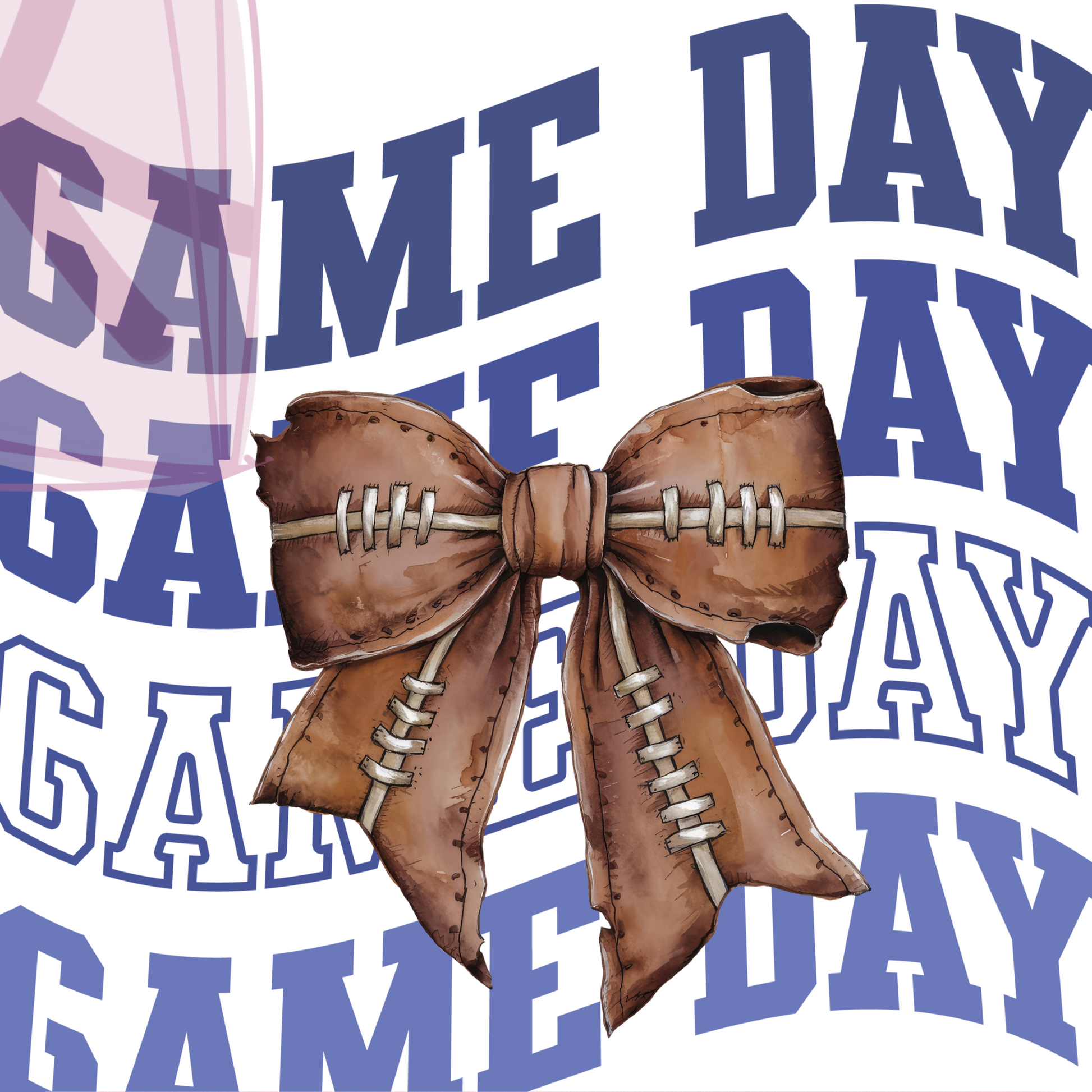 Custom game day or team coquette bow design dtg png file