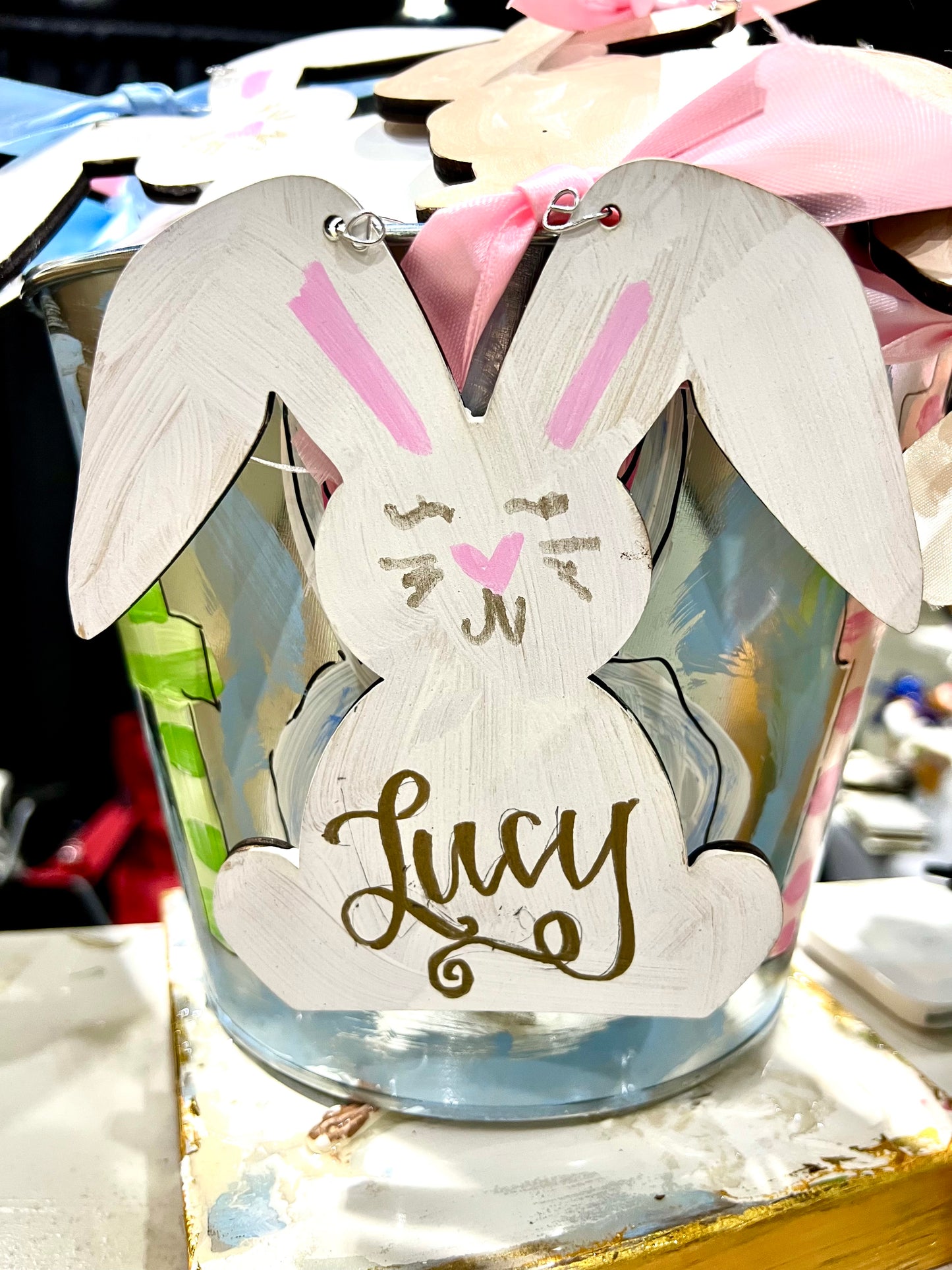 White Happy Bunny Ornament