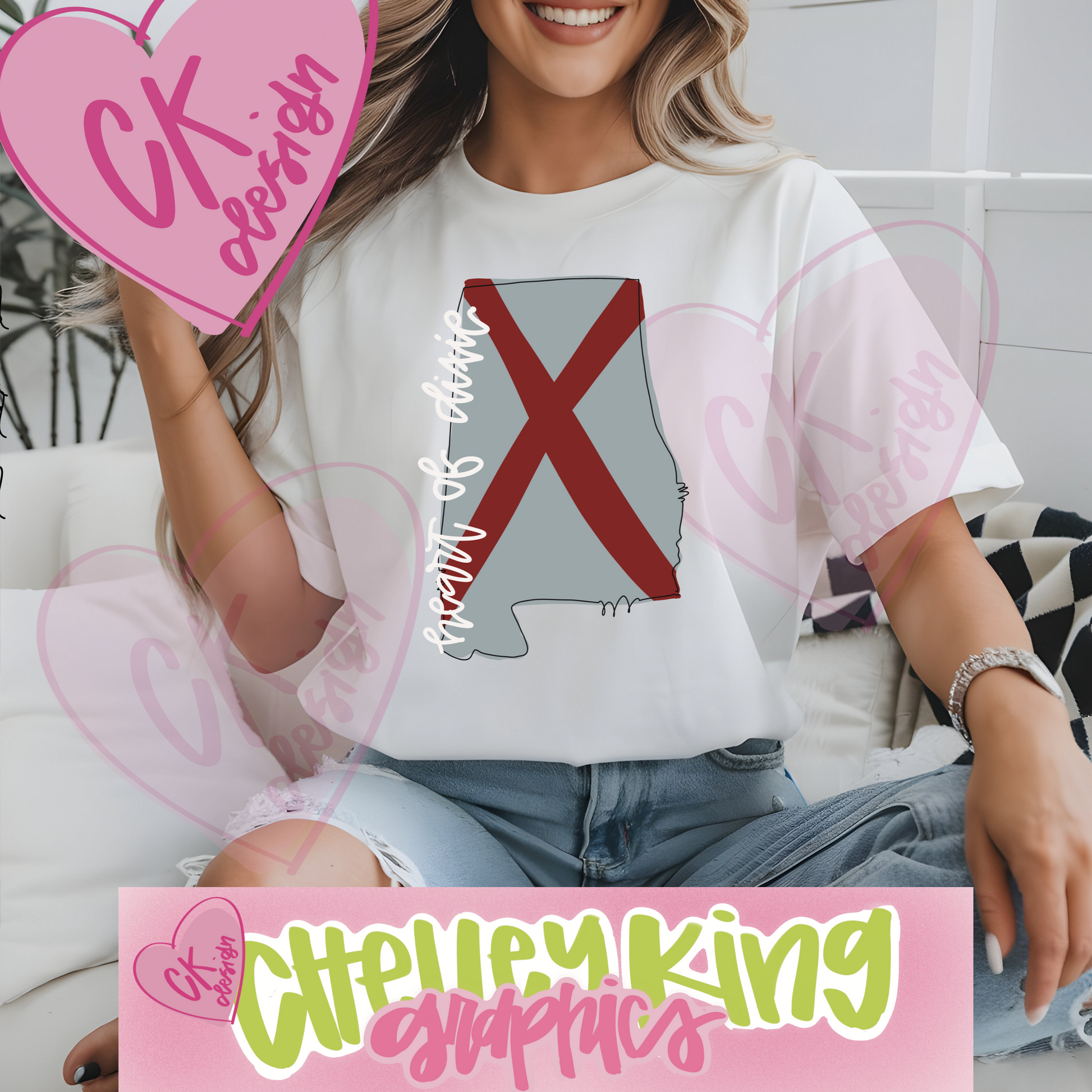 Heart of Dixie Alabama state flag hand lettered instant digital download PNG for DTG&nbsp; perfect for all of your print needs!&nbsp; Images are 300 dpi and are made for dtg for all of your shirts, cups, bags, mugs, wall art etc.