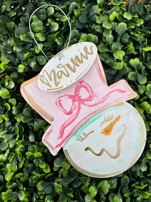 Hand painted and personalized art ornament- Frosty Girl!