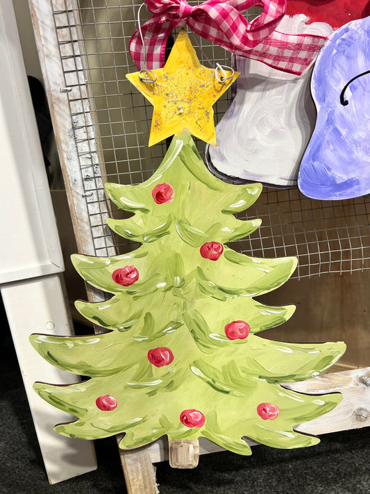 Christmas Tree Star Door Hanger