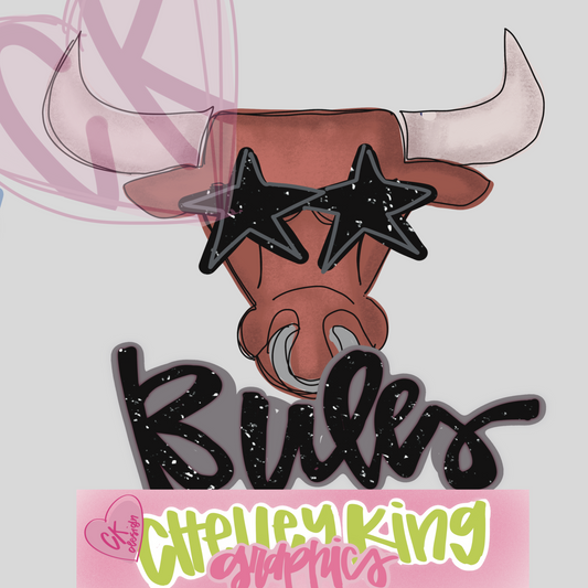 Custom Mascot design black glitter DTG PNG design