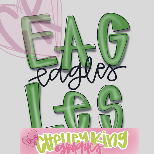 Custom Mascot, team, or school hand lettered design