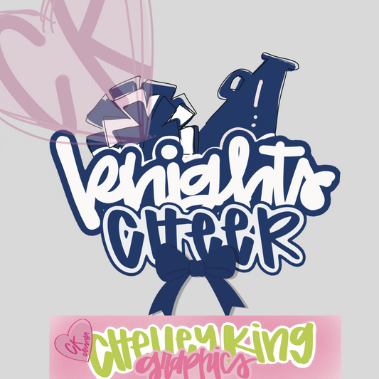Custom mascot cheer hand drawn and lettered team spirit DTG PNG design 