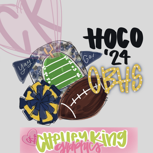 Custom Mascot, team, or school hand lettered design HOCO or you pick words!:)