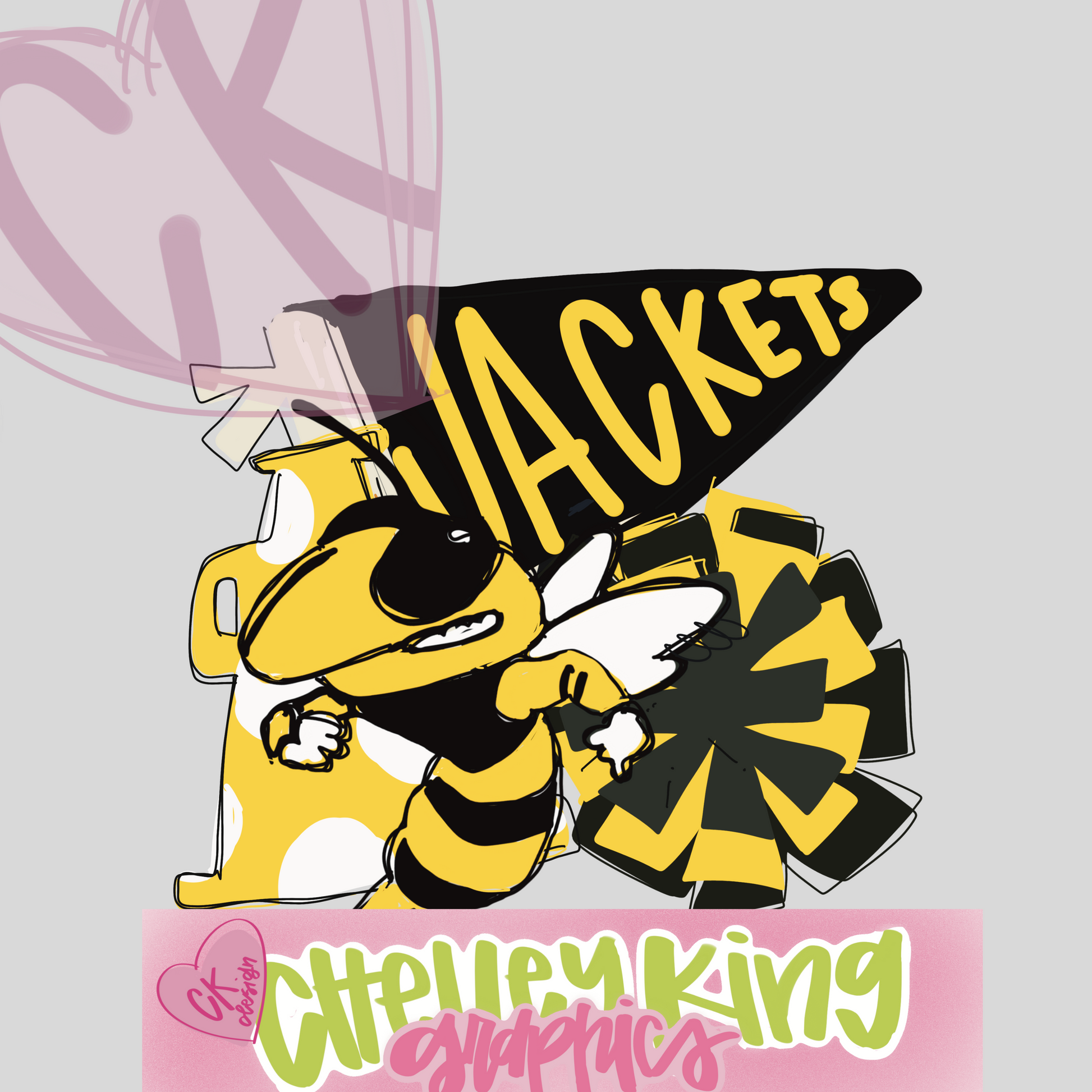 Custom colors and  mascot pennant cheer boutique graphic design dtg png