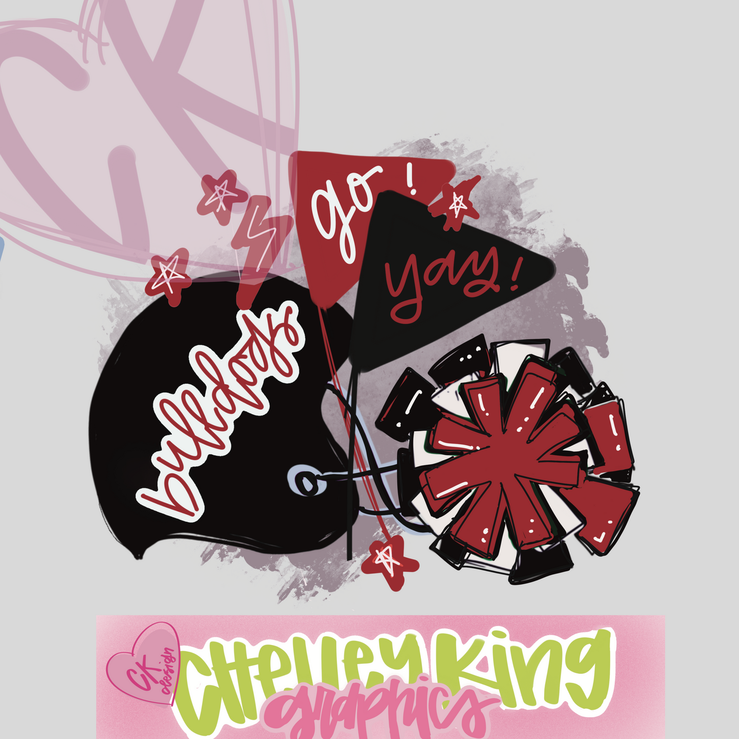 Custom fun and preppy football cheer design hand drawn dtg png design