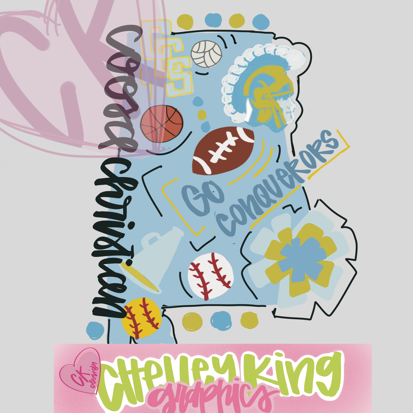 Custom fun and preppy state design you pick sports and mascot boutique graphic dtg png