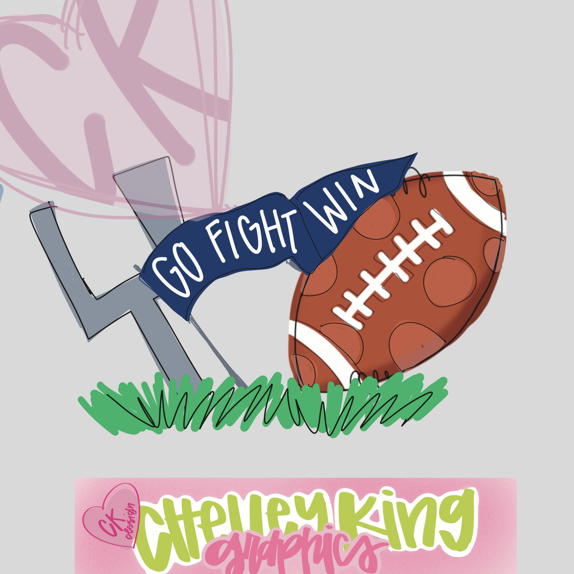 Custom fun and preppy football mascot pennant boutique graphic dtg png 